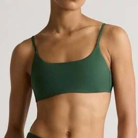 Quince Other - Quince NWT‎ Italian Matte Scoop Neck Bikini Top Palm Green Sustainable Size XS